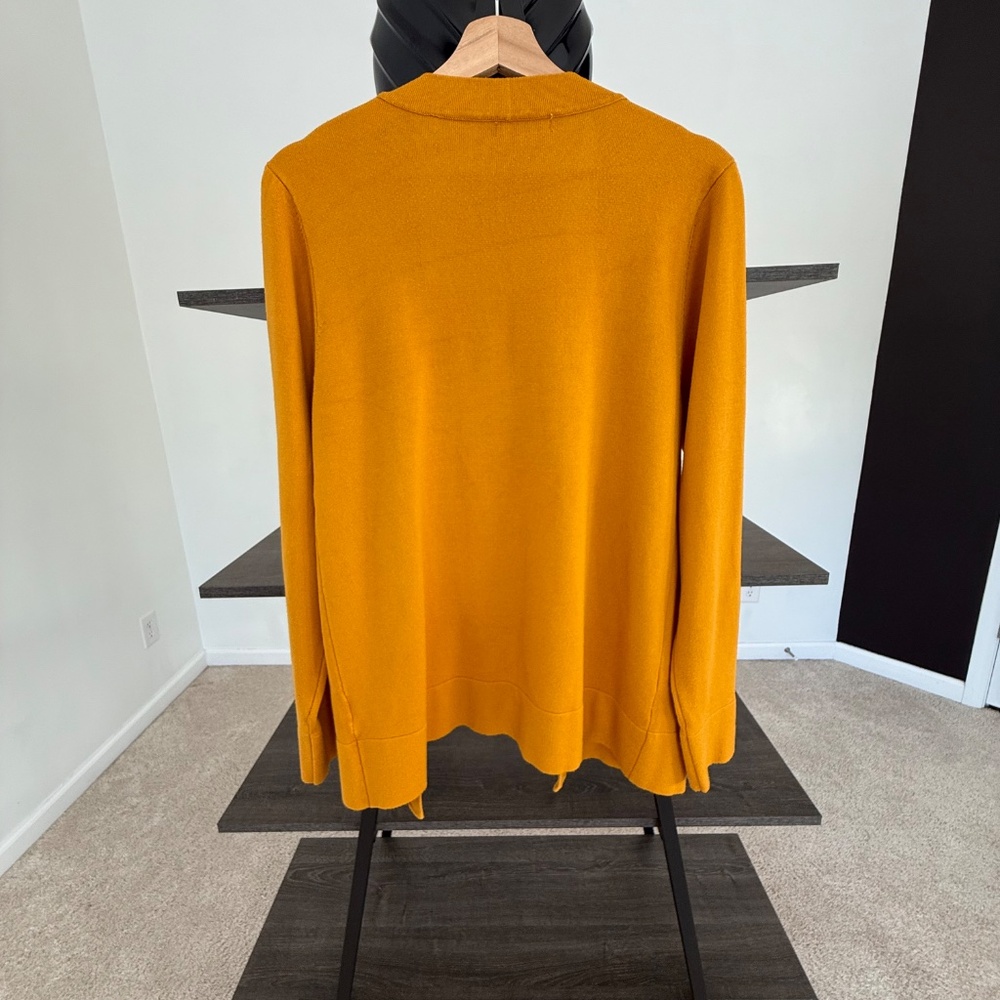 Urban Coco Mustard Yellow Open Front Cardigan Size XL - Picture 2 of 9